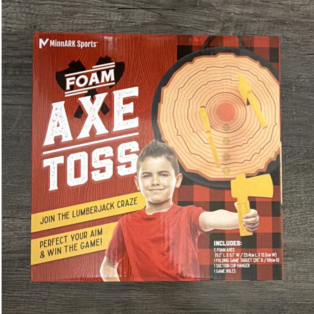 MinnARK Sports Foam Axe Toss Game Set w/ Foldable Target & Foam Axes